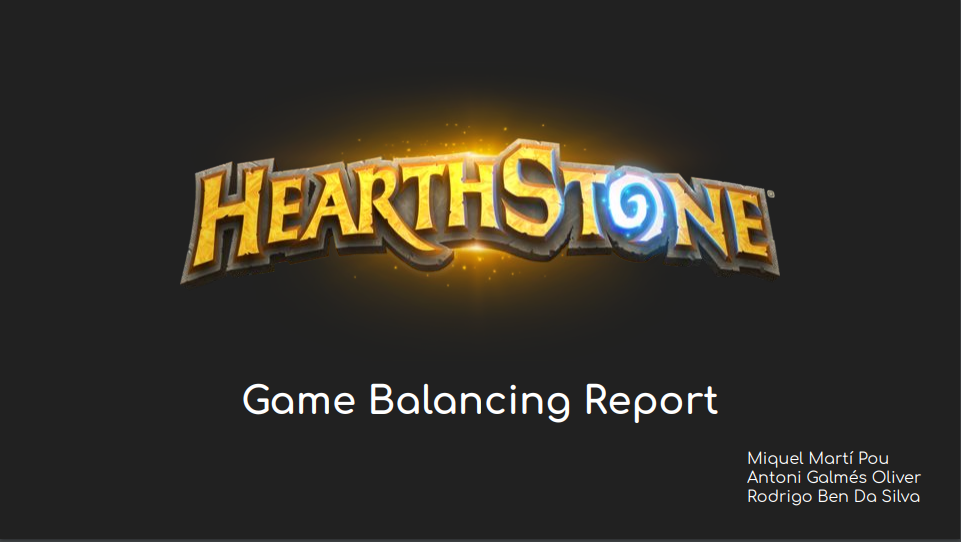 Presentació d’Informe de Game Balance: Hearthstone